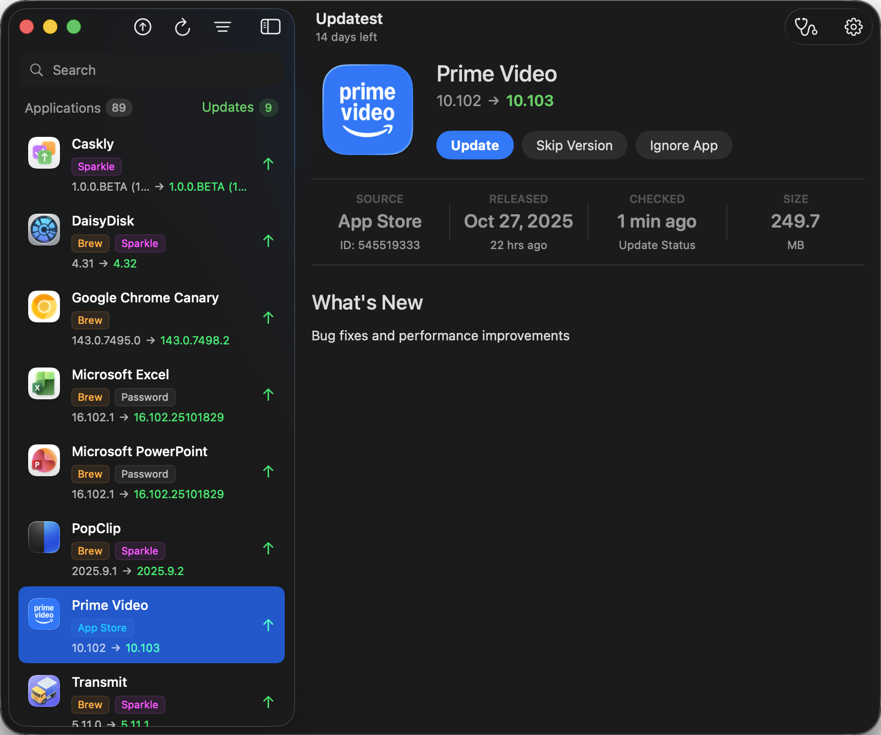 Updatest showing unified update management dashboard